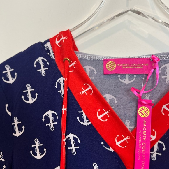 New Macbeth Collection Women's Nautical Hooded Tunic Beach Coverup Sz Small - Picture 10 of 16